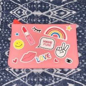 Pink Pouch with Fun Sticker pattern